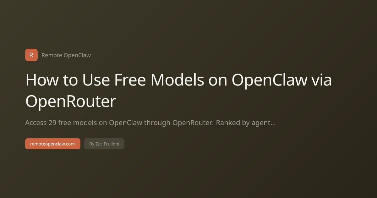 How to Use Free Models on OpenClaw via OpenRouter