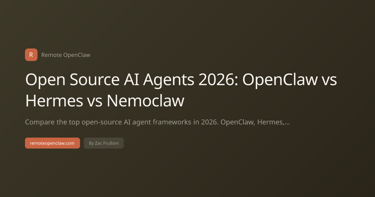 Open Source AI Agents 2026: OpenClaw vs Hermes vs Nemoclaw