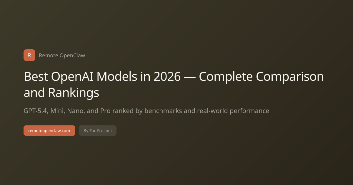 Best OpenAI Models in 2026 — Complete Comparison and Rankings