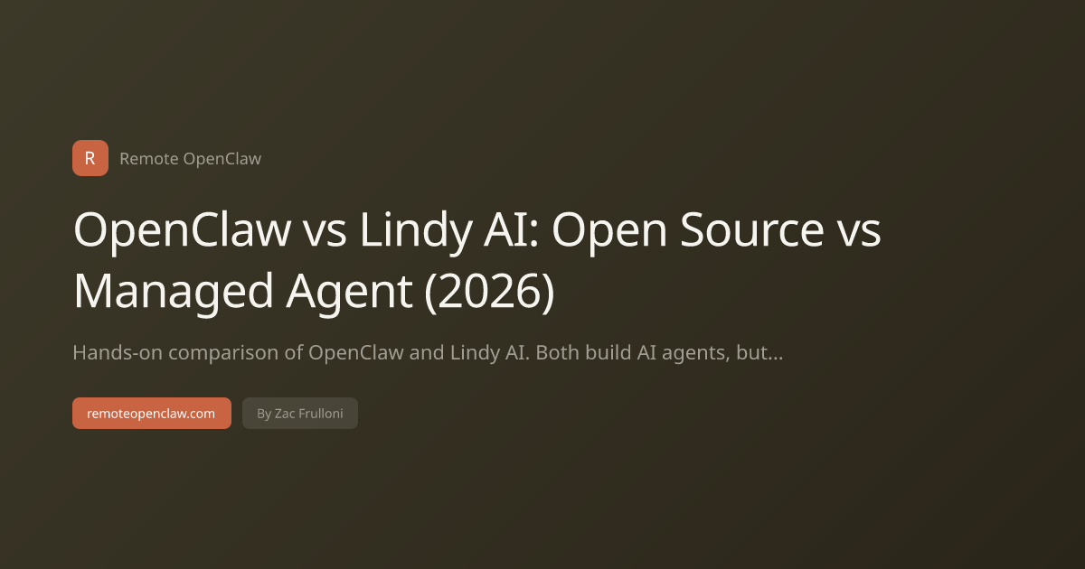 OpenClaw vs Lindy AI: Open Source vs Managed Agent (2026)