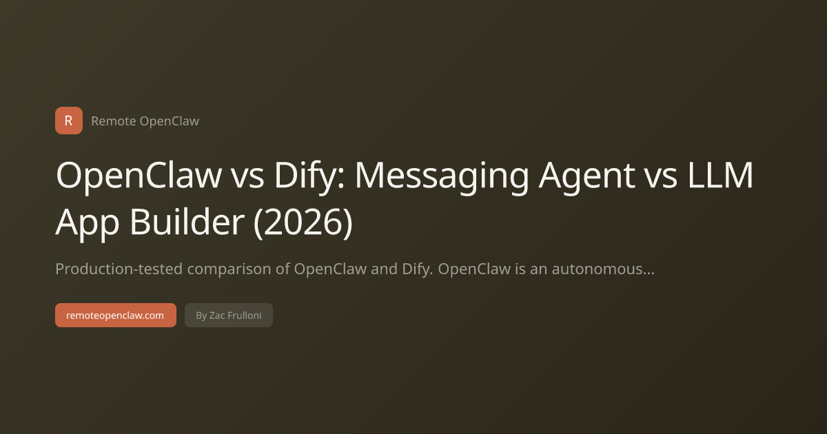 OpenClaw vs Dify: Messaging Agent vs LLM App Builder (2026)