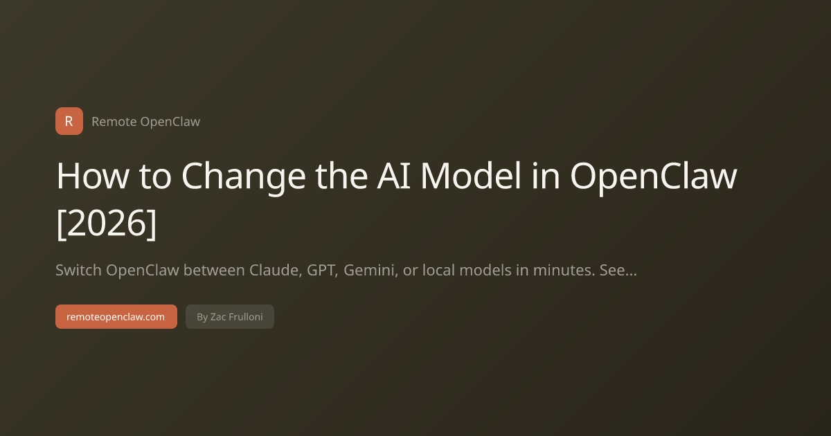 How to Change the AI Model in OpenClaw [2026]